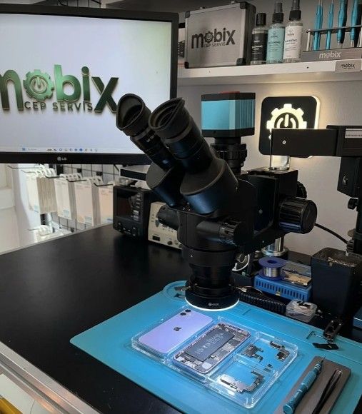 Mobix Cep Servis — Stereomikroskop ile anakart onarımı